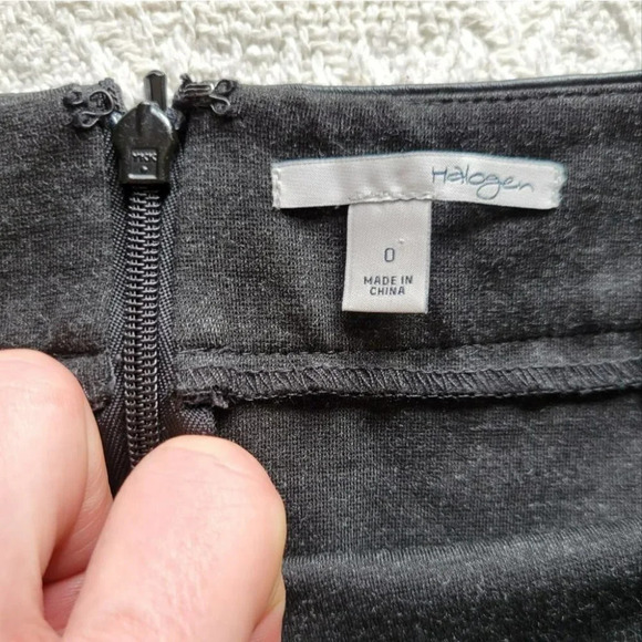 Halogen Black Gray Faux Leather Tiered Skirt- Size  0 - Picture 5 of 9